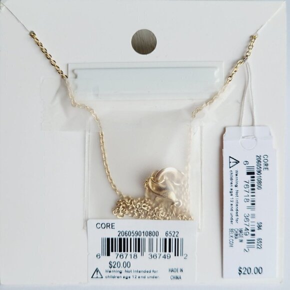 Crown & Ivy Faux Pearl & Pineapple Charm Necklace 18" Gold Tone NEW ON CARD - Picture 3 of 3